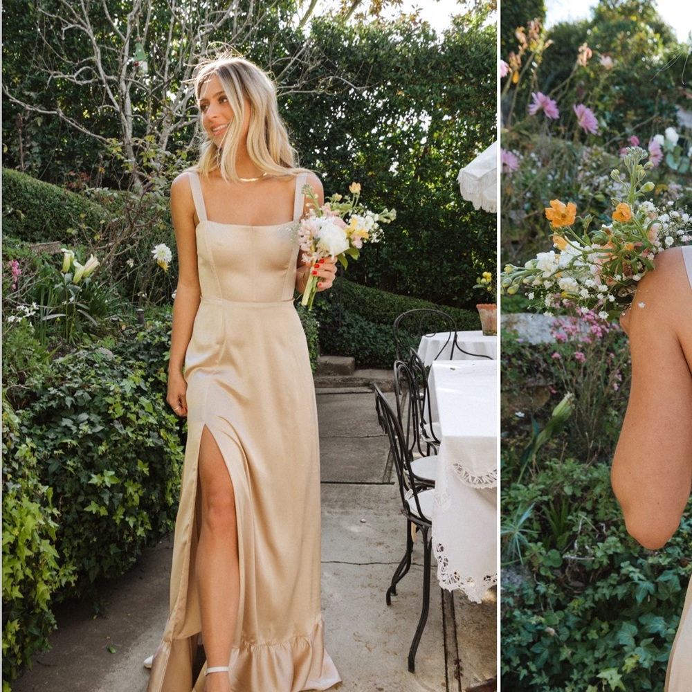 Champagne Maxi Bridesmaid Dress